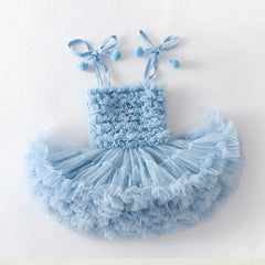 Baby Girl Fluffy Tutu Dress , Girls Princess TUTU Cake Dress Blue 