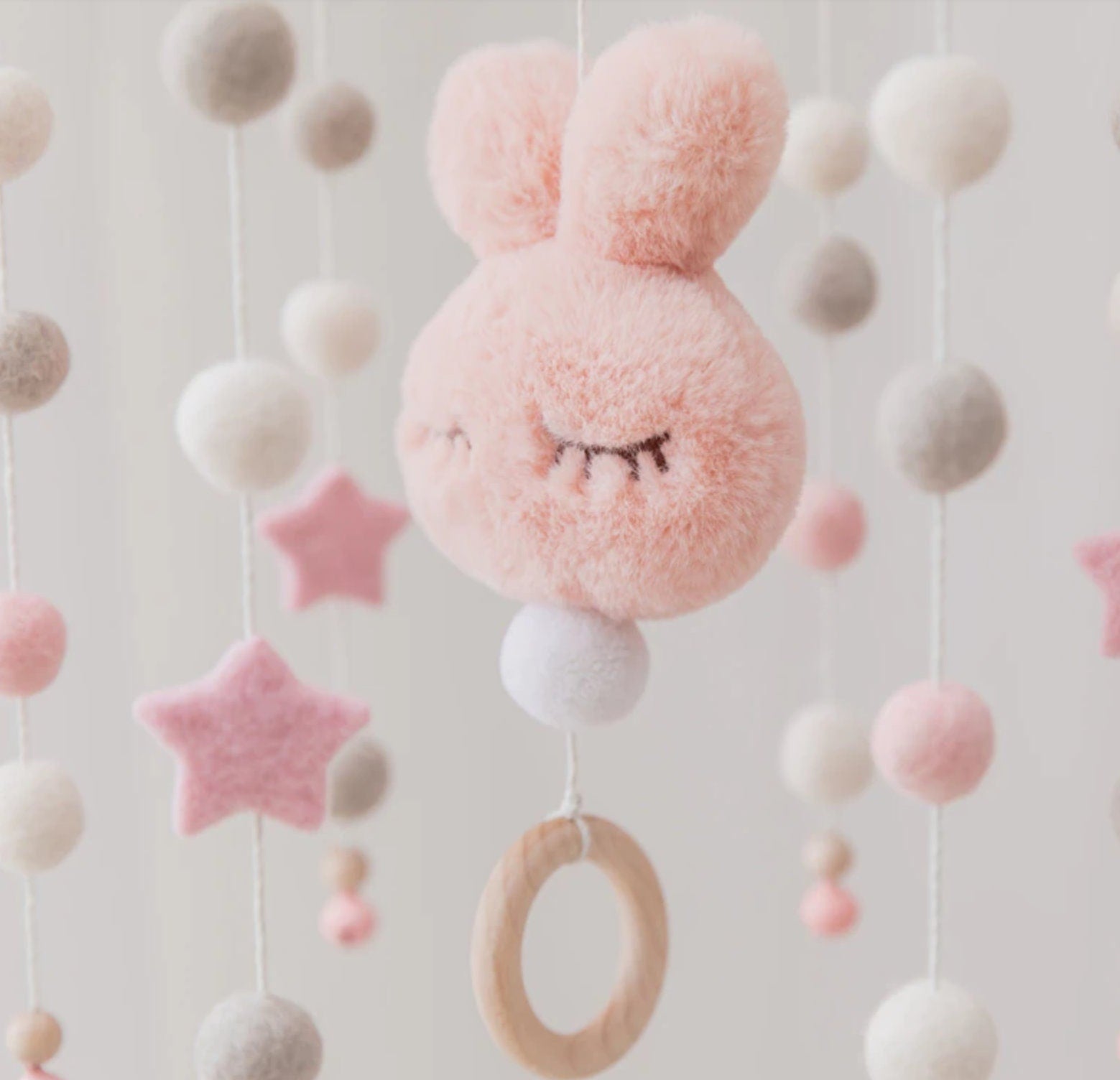 Felt Cloud  Neutral Baby Mobile for Nursery.