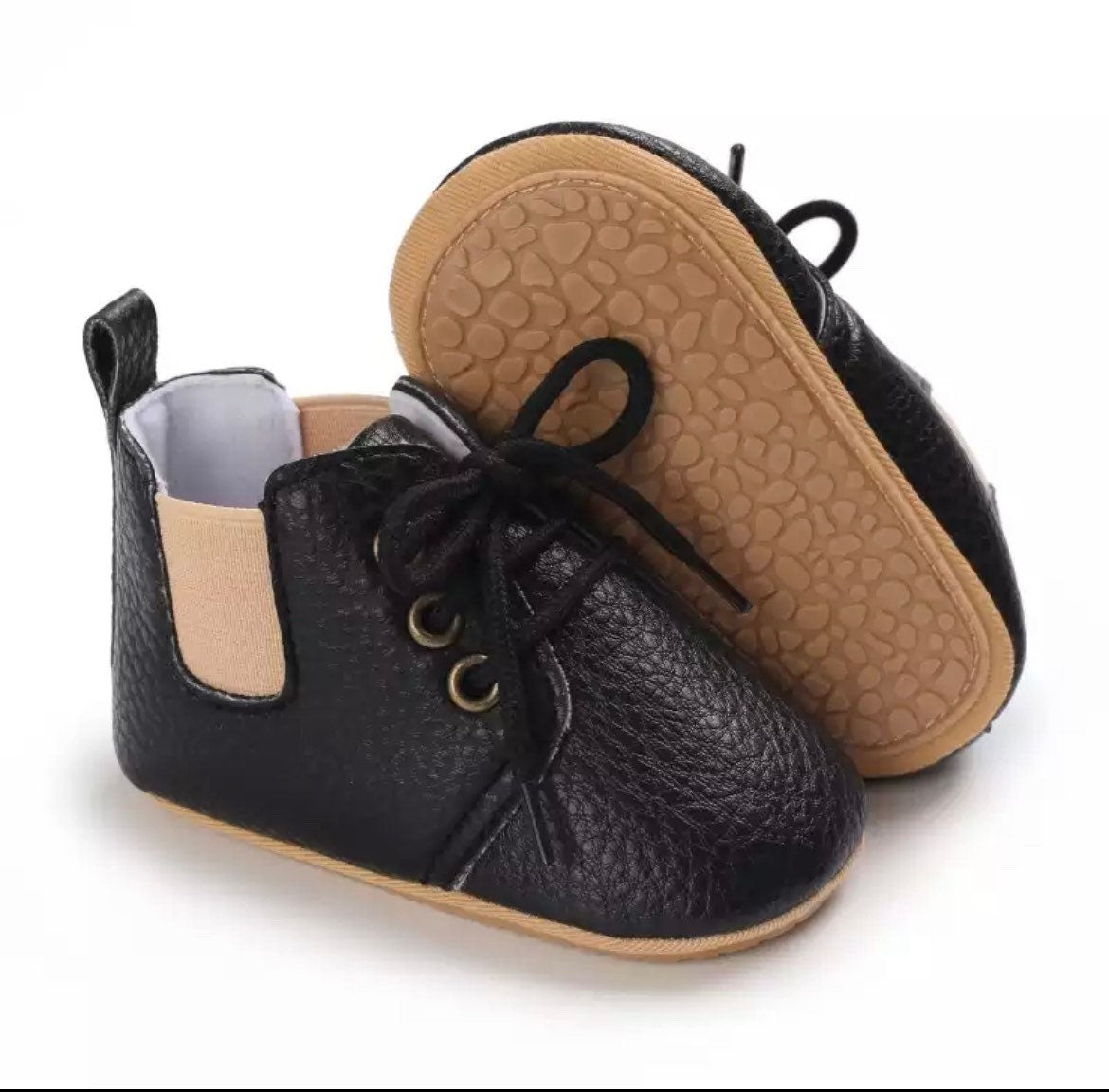 Sparrow Boots - Handmade Baby Boots with Elastic sides and lace ups-Handmade High Quality Leather Baby Shoes, Breathable Upper, First Walker Baby Shoes , Anti-Slip, Baby Shower,  Unisex Baby Shoes.
Welcome! Thanks for looking in our -Bijou Bubs