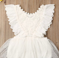 Tallulah - White Embroidered Lace Romper.