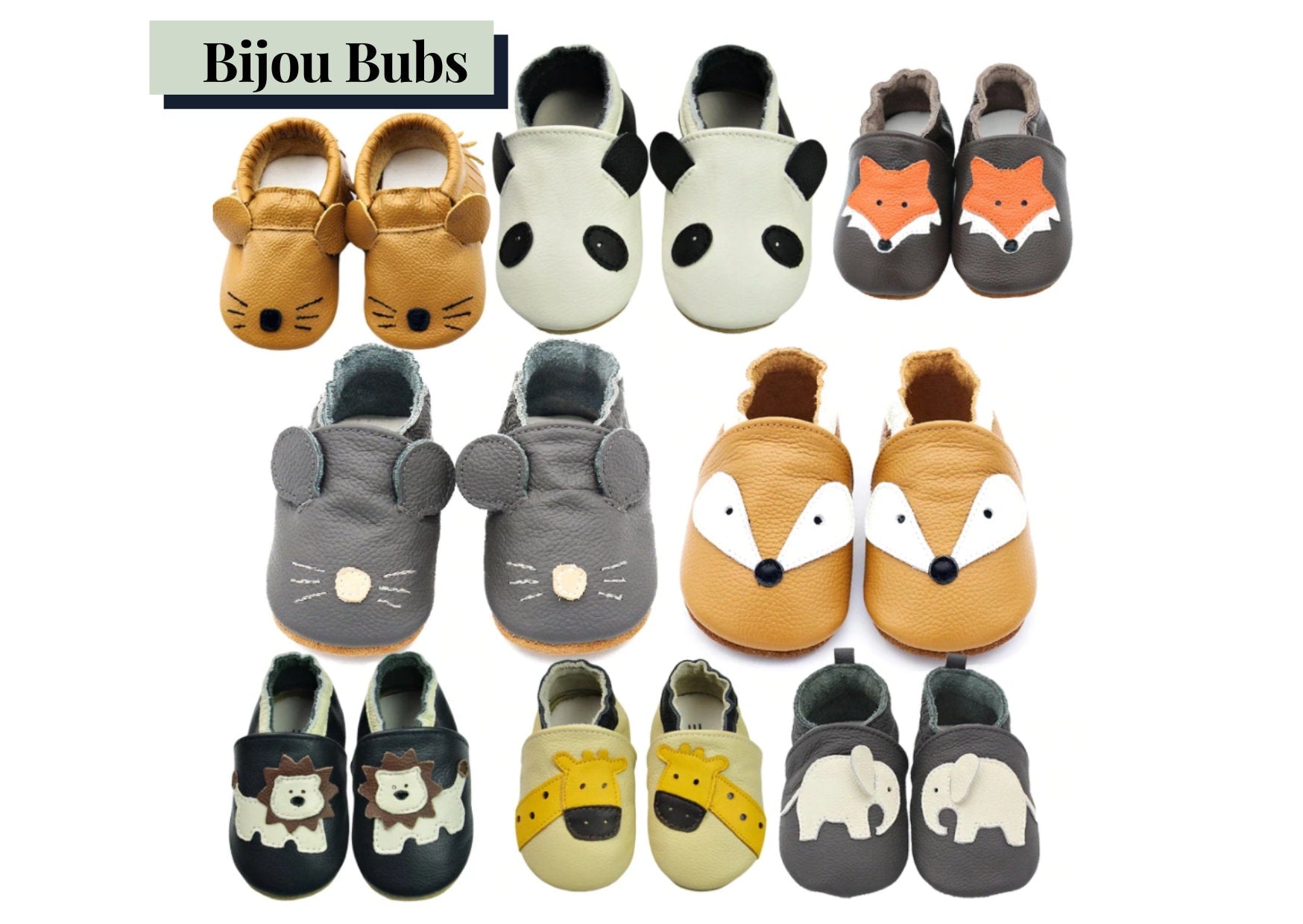 Cute Fox Booties in Genuine Leather-
 Welcome! We are really happy to see you looking in our shop. These are super comfortable and adorable hand made shoes - perfect for your special little someone.0-6-Bijou Bubs