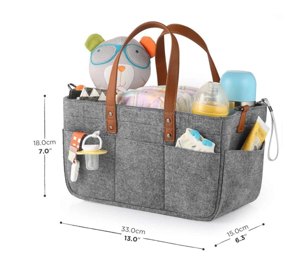 Nursery Bag | Nappy Caddy | Nursery Organiser with Faux Leather Straps-Happy baby, happy mummy, happy life !
Make nappy changing an enjoyable experience for you &amp; your little one by having a portable nursery on hand. Our stylish mul-Bijou Bubs