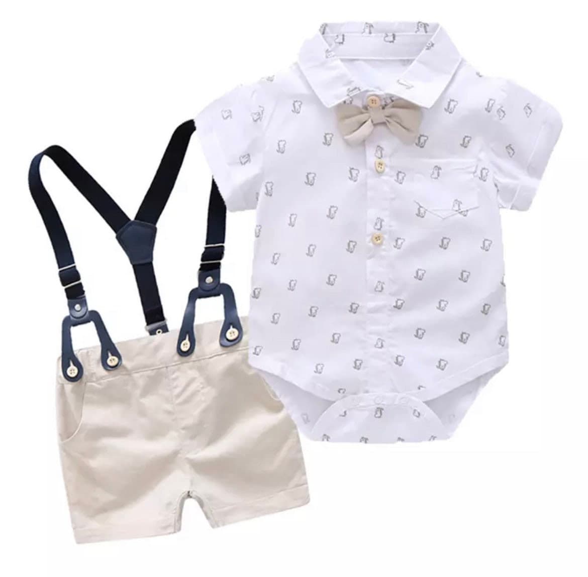 Byron - Baby Boy Wedding Suit with Bowtie, Newborn to 2 years Suit Set.