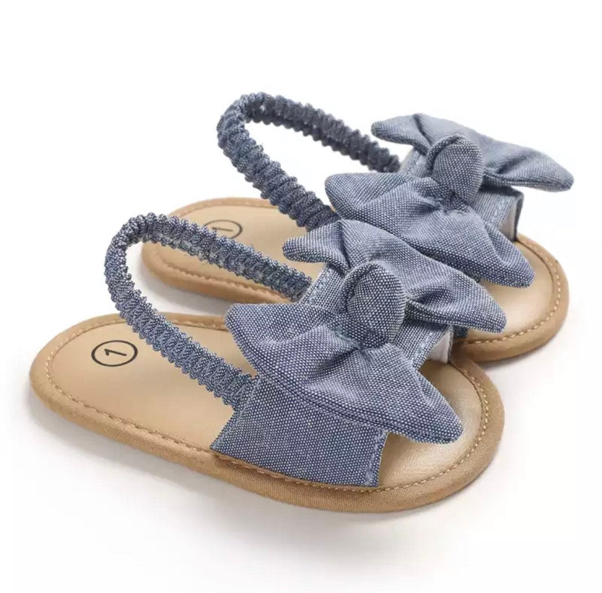 Maria - Baby Girl Cotton Bow Sandals-
 Welcome! Thanks for looking in our shop and viewing these beautiful baby shoes.Our high quality first walker shoes are durable, breathable &amp; super cute on baby-Bijou Bubs