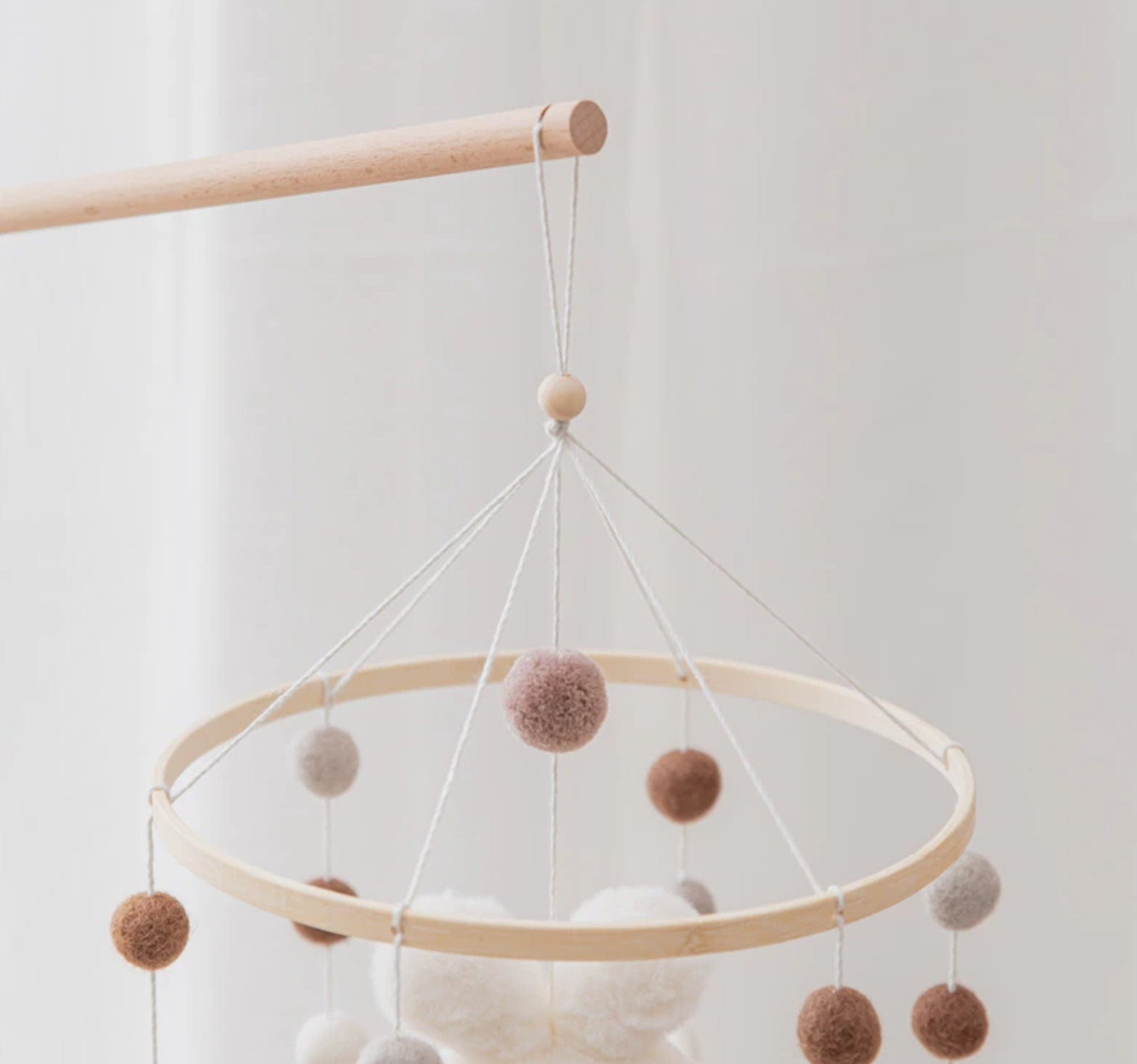 Felt Cloud  Neutral Baby Mobile for Nursery.