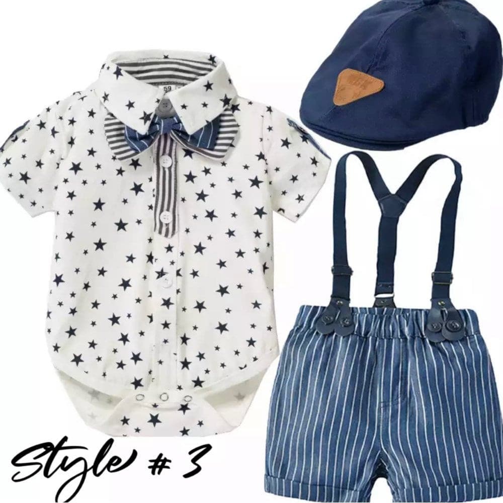 Fraser - Baby Boy Cotton Suit Set with Bow tie-This outfit is designed for a little Gentlemen.This will dress up your little baby boy to look special for many / any occasions - well made and so cute on!This is tr-Bijou Bubs