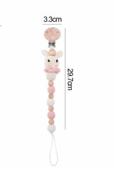 Crochet Pacifier / Dummy Clip , bunny rabbit-
 Thank you for visiting my shop!Our adorable pacifier clips are made up of high quality food grade silicone beads that are:&gt;&gt; BPA, Phthalates, Cadmium, Lead, -Bijou Bubs