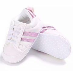 Razz Baby sneakers - 2 stripes on Vegan Leather - First Walker Shoes-
 Welcome! Thanks for looking in our shop and viewing these beautiful baby shoes.Your baby will look so adorableIn these smart casual shoes perfect for so many occas-Bijou Bubs