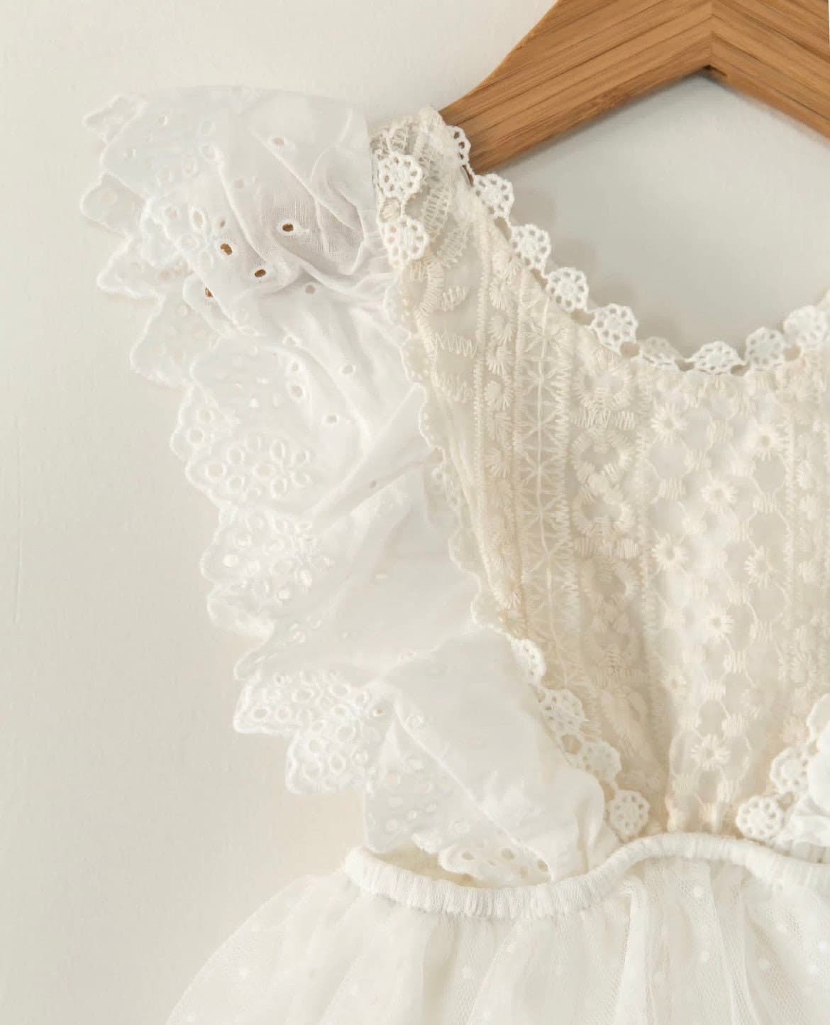 Tallulah - White Embroidered Lace Romper.