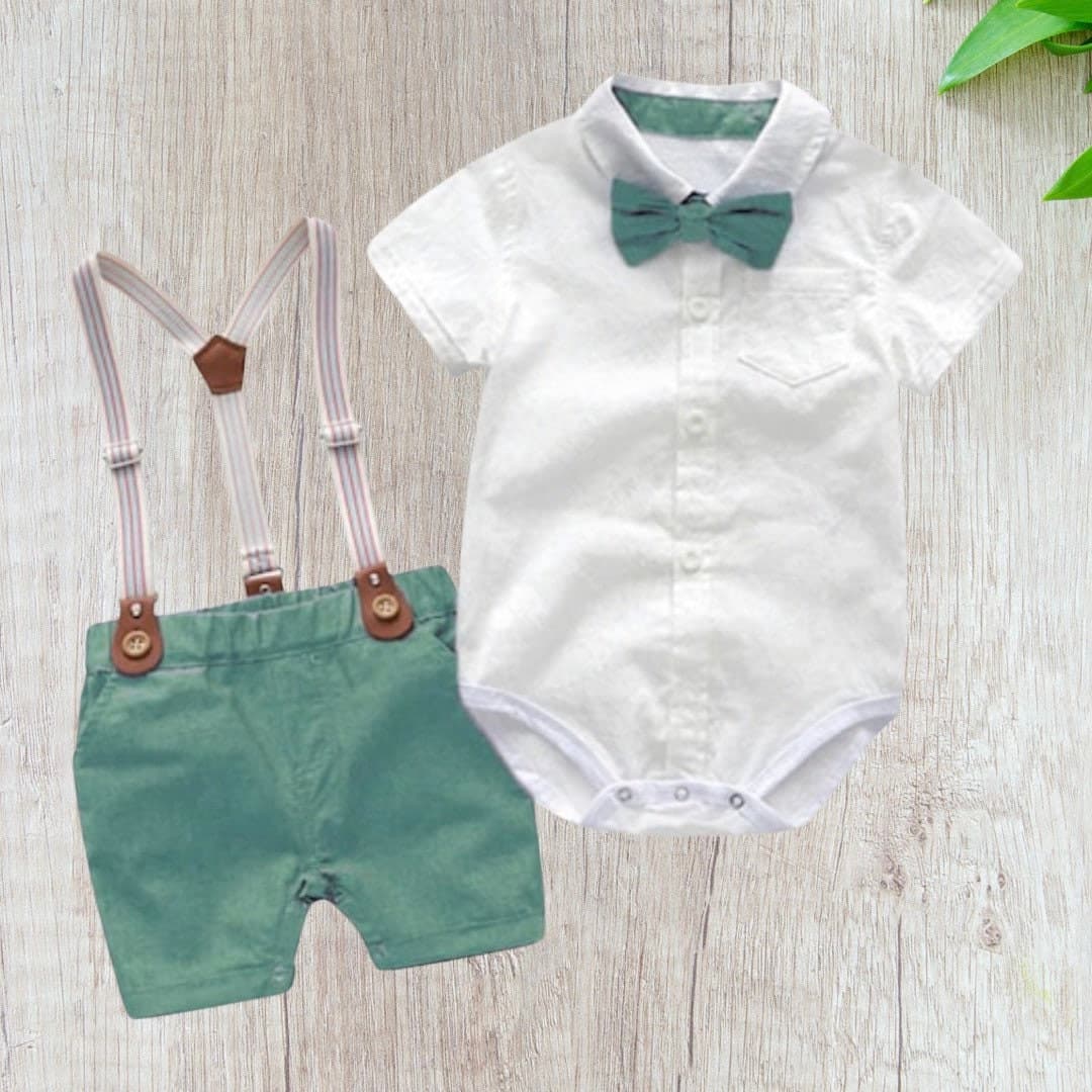 Byron - Baby Boy Wedding Suit with Bowtie, Newborn to 2 years Suit Set.