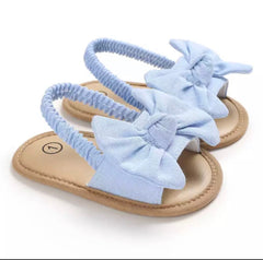 Maria - Baby Girl Cotton Bow Sandals-
 Welcome! Thanks for looking in our shop and viewing these beautiful baby shoes.Our high quality first walker shoes are durable, breathable &amp; super cute on baby-Bijou Bubs