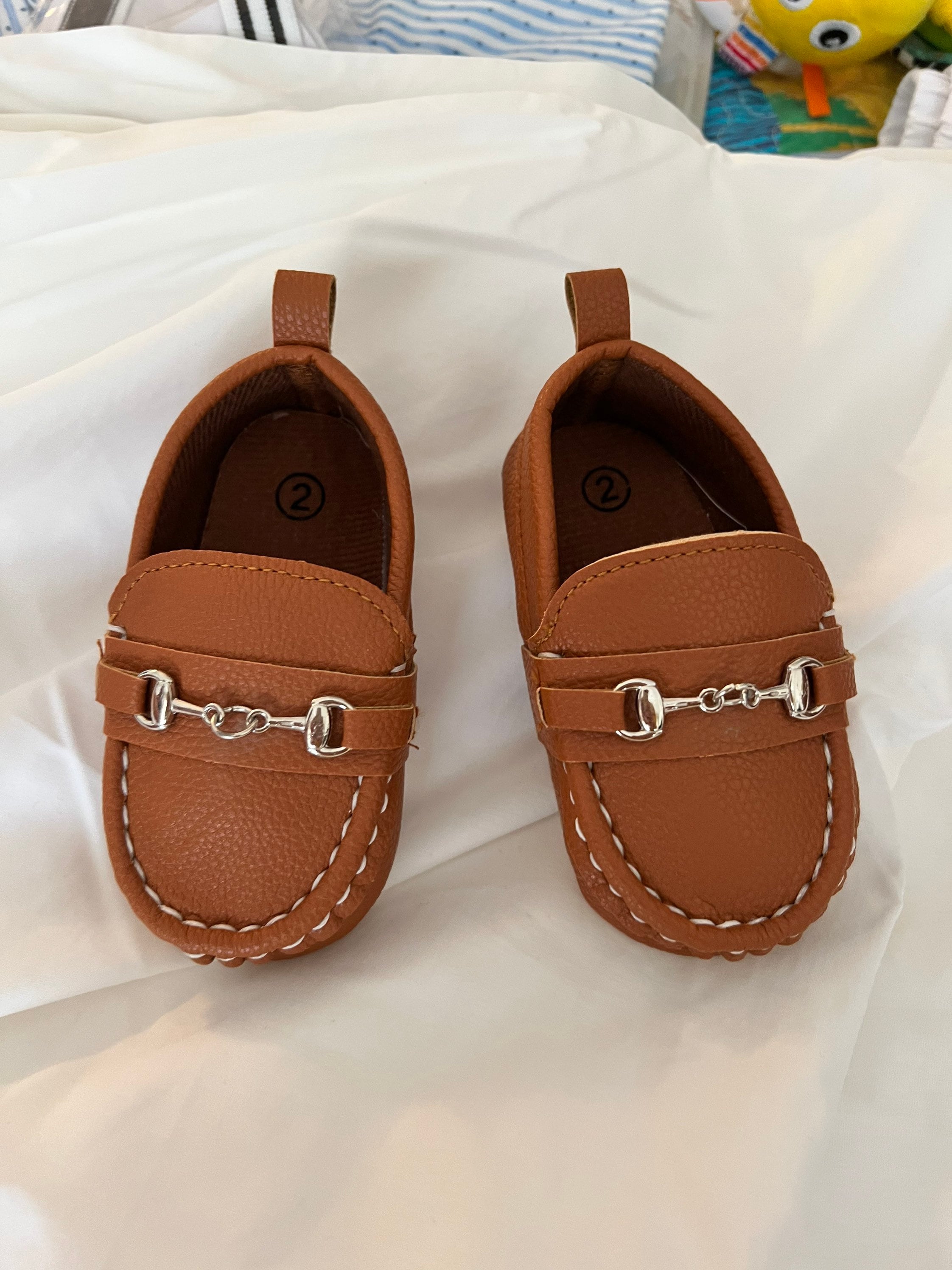 Baby Shoes - Boys Moccasin Loafers -  Tan.
