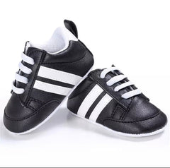 Razz Baby sneakers - 2 stripes on Vegan Leather - First Walker Shoes-
 Welcome! Thanks for looking in our shop and viewing these beautiful baby shoes.Your baby will look so adorableIn these smart casual shoes perfect for so many occas-Bijou Bubs