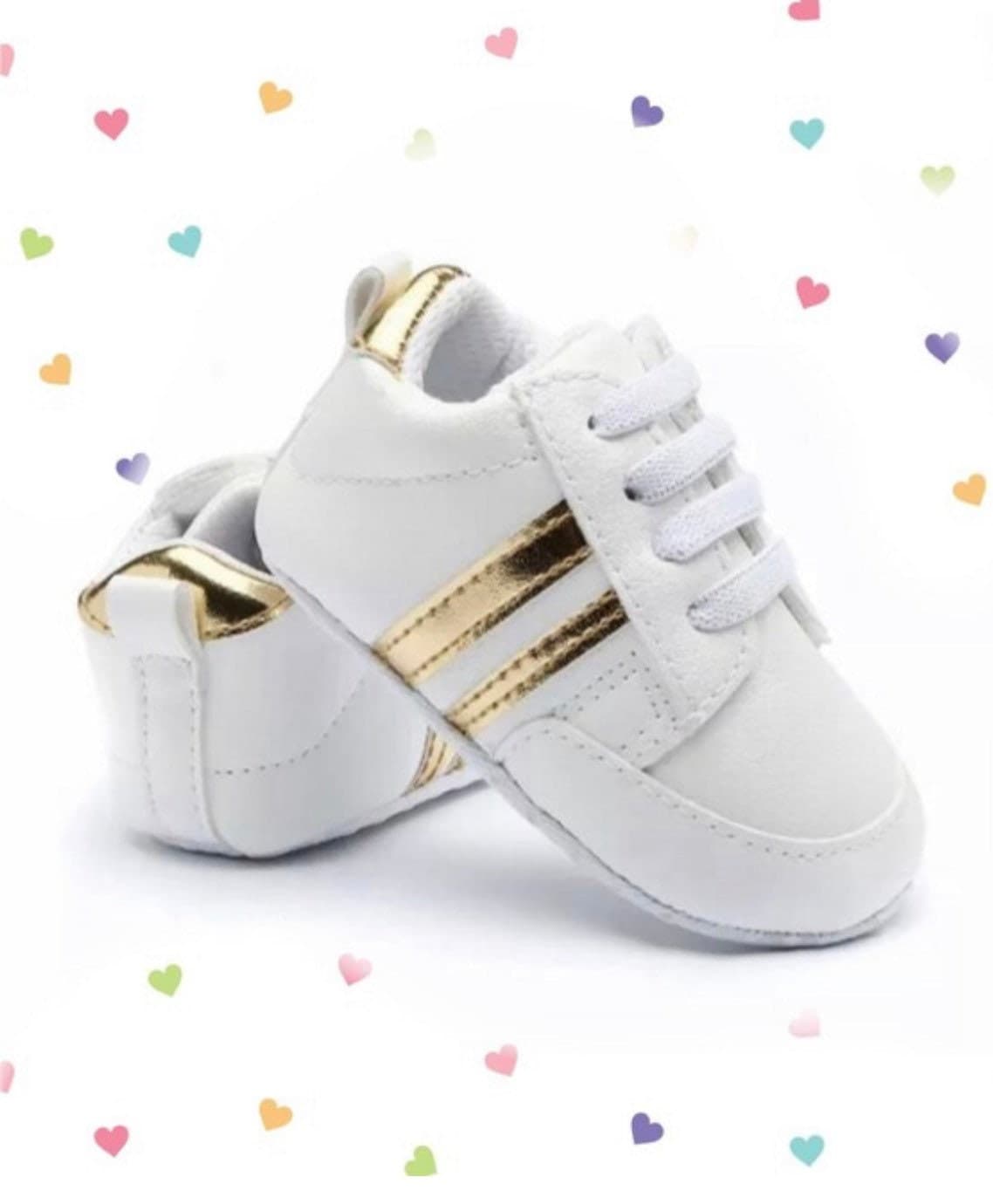 Razz Baby sneakers - 2 stripes on Vegan Leather - First Walker Shoes-
 Welcome! Thanks for looking in our shop and viewing these beautiful baby shoes.Your baby will look so adorableIn these smart casual shoes perfect for so many occas-Bijou Bubs