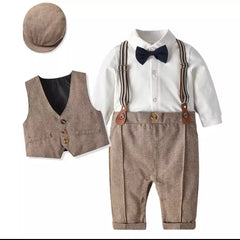 Charlie - Baby Boy Gentleman Romper Wedding Suit , Size Newborn to  3 years.