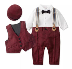 Charlie - Baby Boy Gentleman Romper Wedding Suit , Size Newborn to  3 years.
