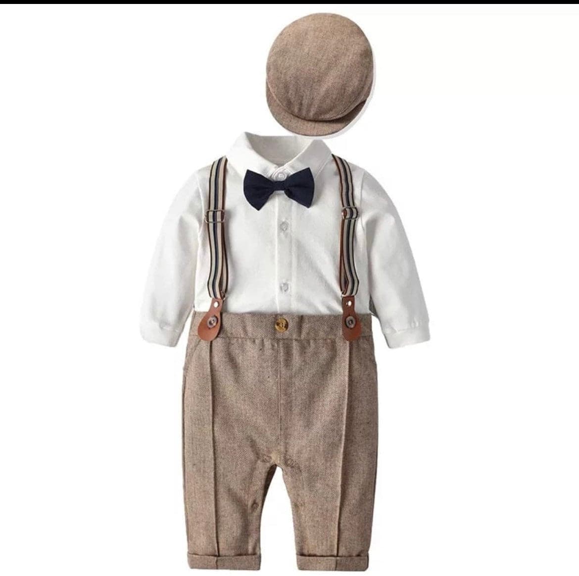 Charlie - Baby Boy Gentleman Romper Wedding Suit , Size Newborn to  3 years.