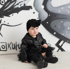 Black Rocker Tutu Dress with Leather Jacket in size 9 months to 5 years.