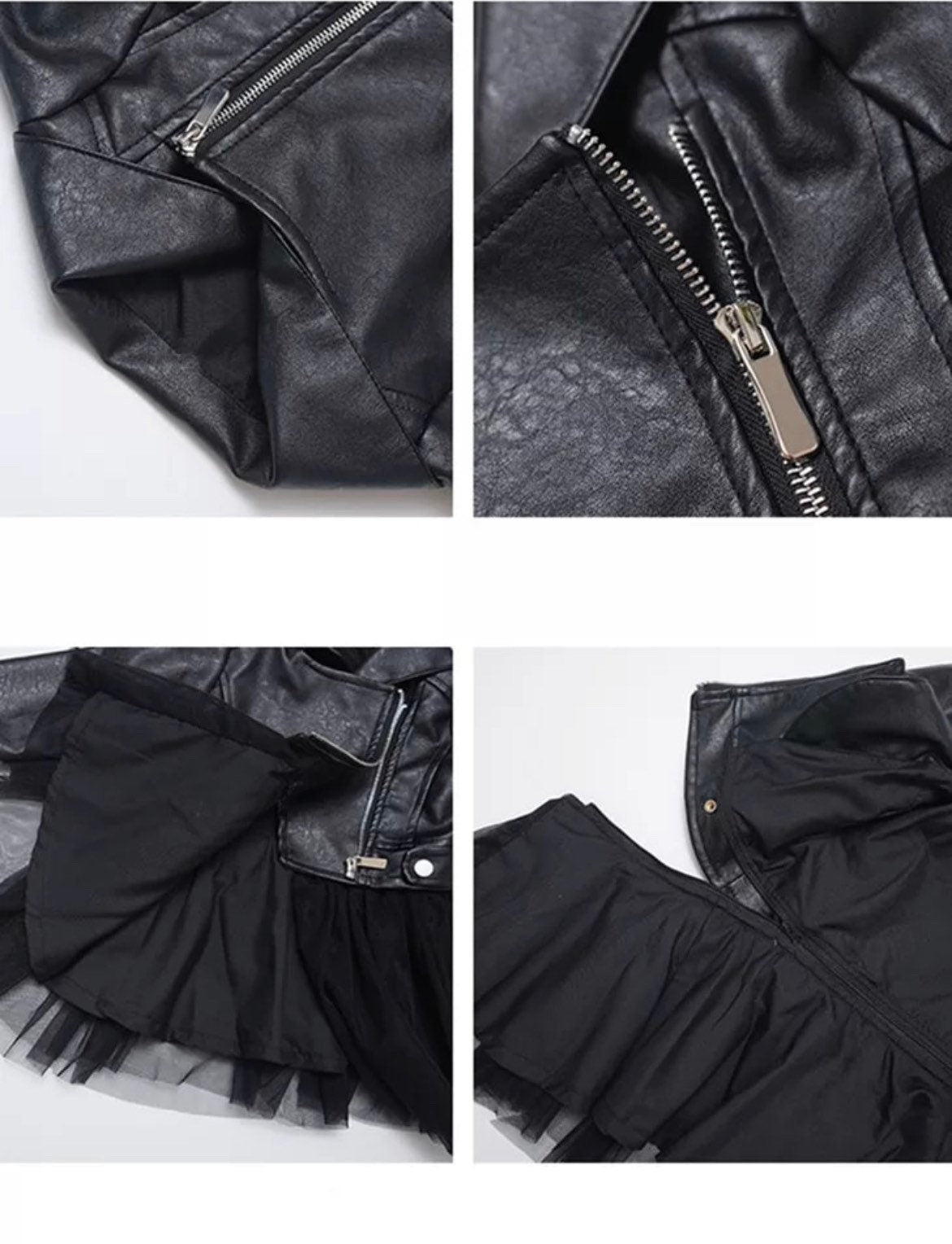 Black Rocker Tutu Dress with Leather Jacket in size 9 months to 5 years.