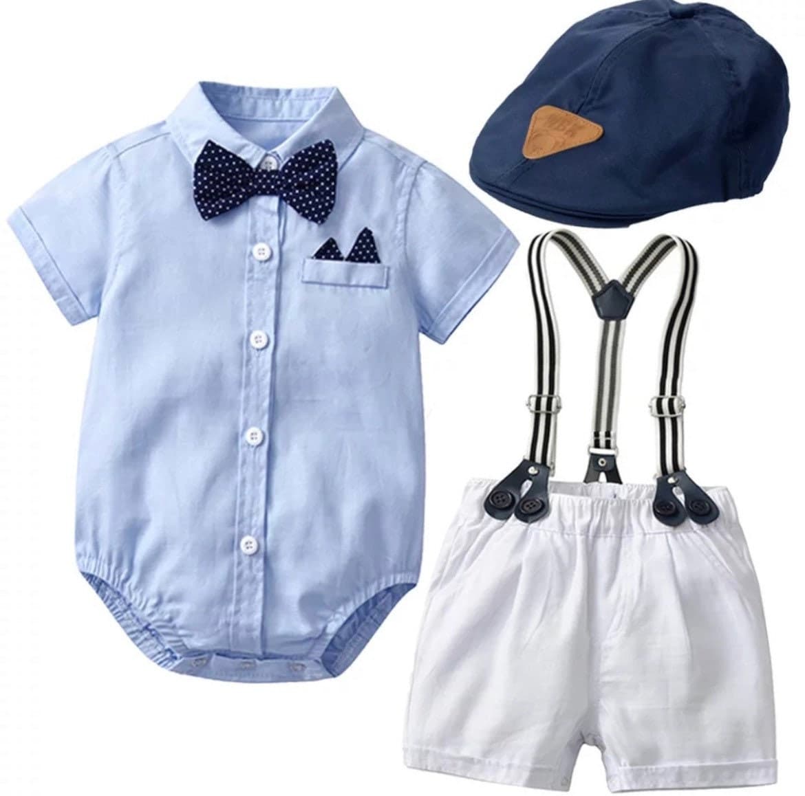 Baby Boy Short Sleeve Cotton Suit Set.