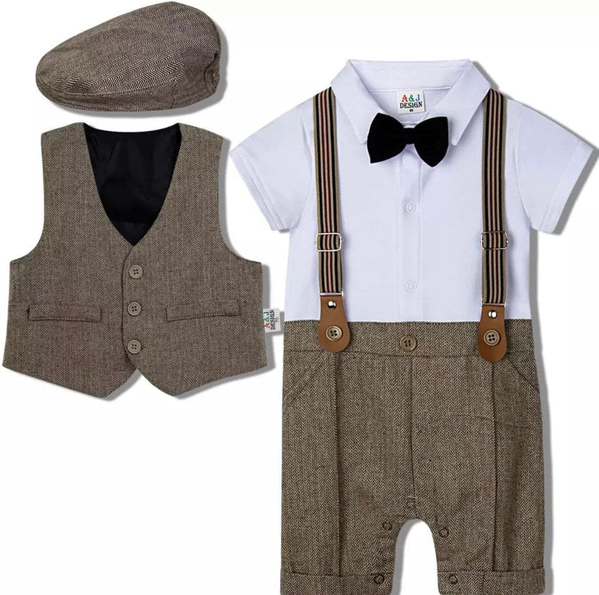 Boys Short Sleeve Tuxedo Set.