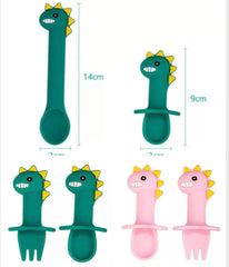 Silicone Feeding, Baby Silicone Feeding Set, Baby Bowl/Spoon and Fork -Delightful silicone baby feeding set.
Helps keep your loved little ones enjoy feeding time and be entertained with fun dinosaur.
Complete set for all you need ; incl-Bijou Bubs