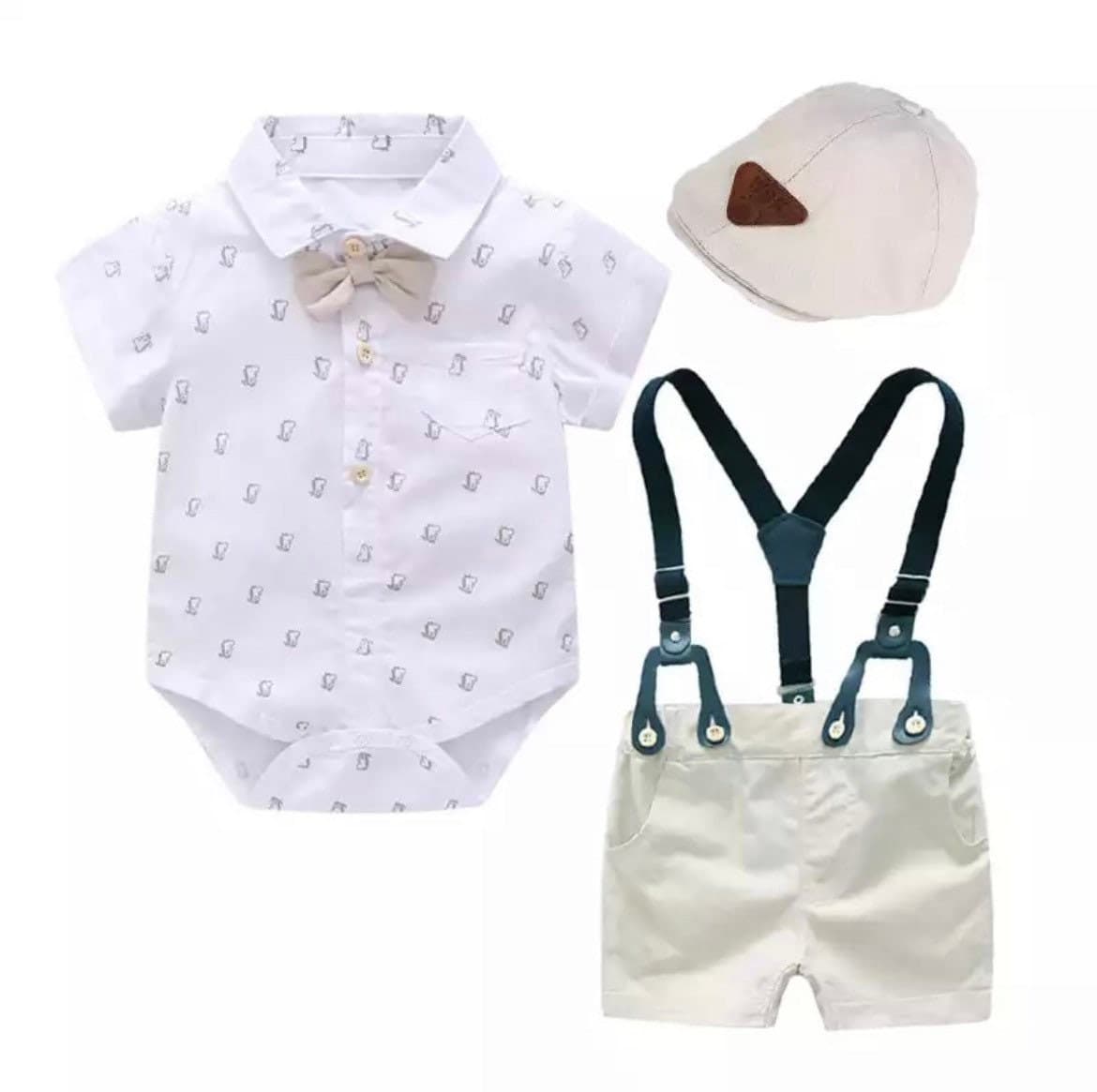 Baby Boy Short Sleeve Cotton Suit Set.