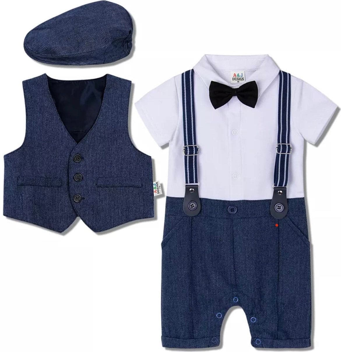 Boys Short Sleeve Tuxedo Set.