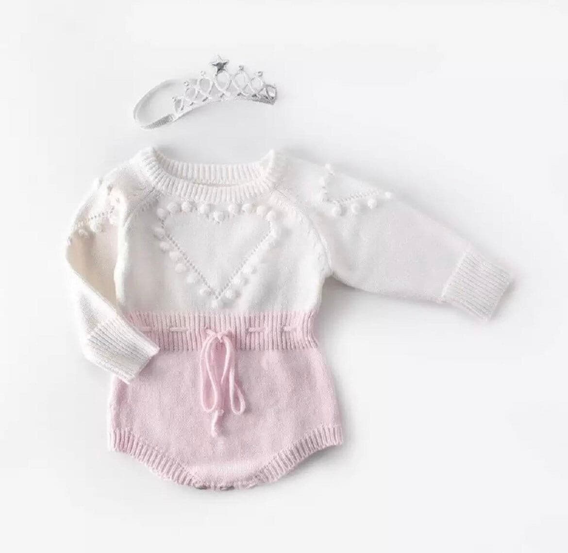 Stella Baby Girl Knitted Heart Romper size Newborn 18 months
