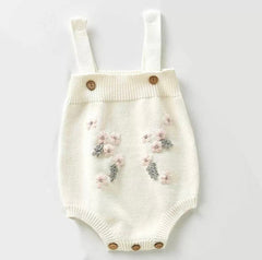 Emmaline Baby Girls Embroidered Cardigan Romper.