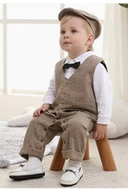 Charlie - Baby Boy Gentleman Romper Wedding Suit , Size Newborn to  3 years.