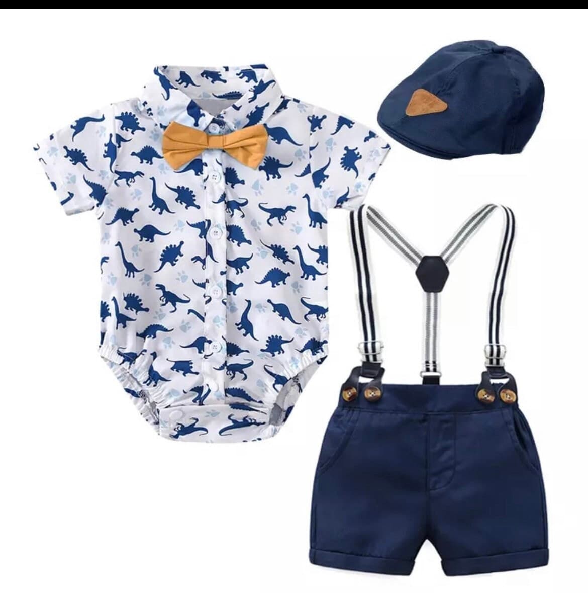 Fraser - Baby Boy Cotton Suit Set with Bow tie-This outfit is designed for a little Gentlemen.This will dress up your little baby boy to look special for many / any occasions - well made and so cute on!This is tr-Bijou Bubs