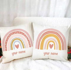 Personalised Rainbow Name Pillow.