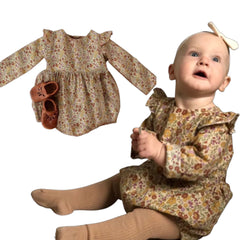 Boho Floral Blouse - Organic Cotton Romper,.