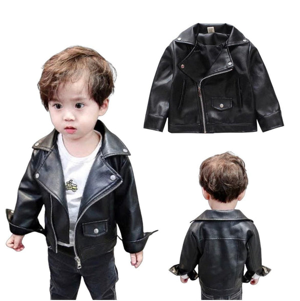 Newborn baby hot sale leather jacket