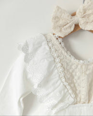 Tallulah - White Embroidered Lace Romper.