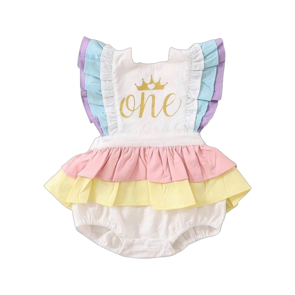 White baby girl romper for photo, Simple Smash cake outfit girl photoshoot, Cotton ruffle romper first birthday , rainbow first birthday.