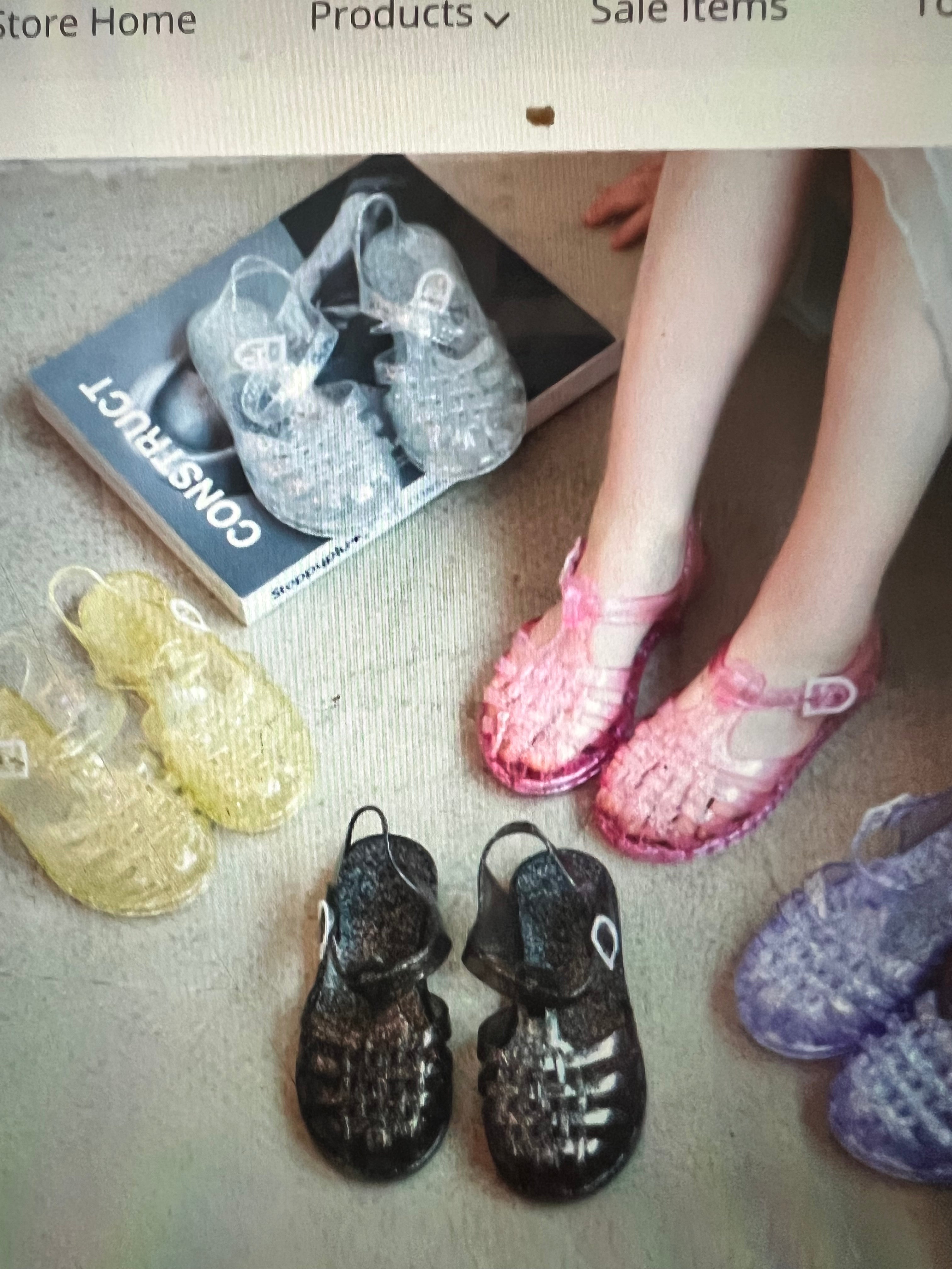 Girls clear top jelly shoes