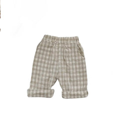 Linen Gingham Baby Pants.