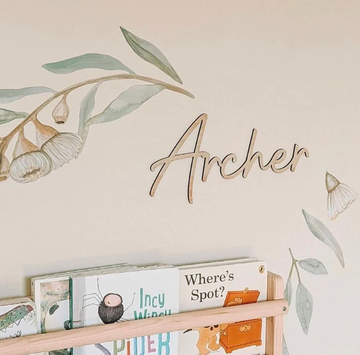 Wooden Name Sign - Personalised Nursery Decor.