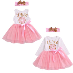 Baby Girl Donut Print Third Birthday Tutu Dress Outfit Baby Girl Donut Print Third Birthday Tutu Dress Outfit.