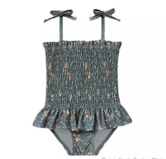 Toddler Girls Swimsuit , Ruched Floral, from 12 months-12 years.