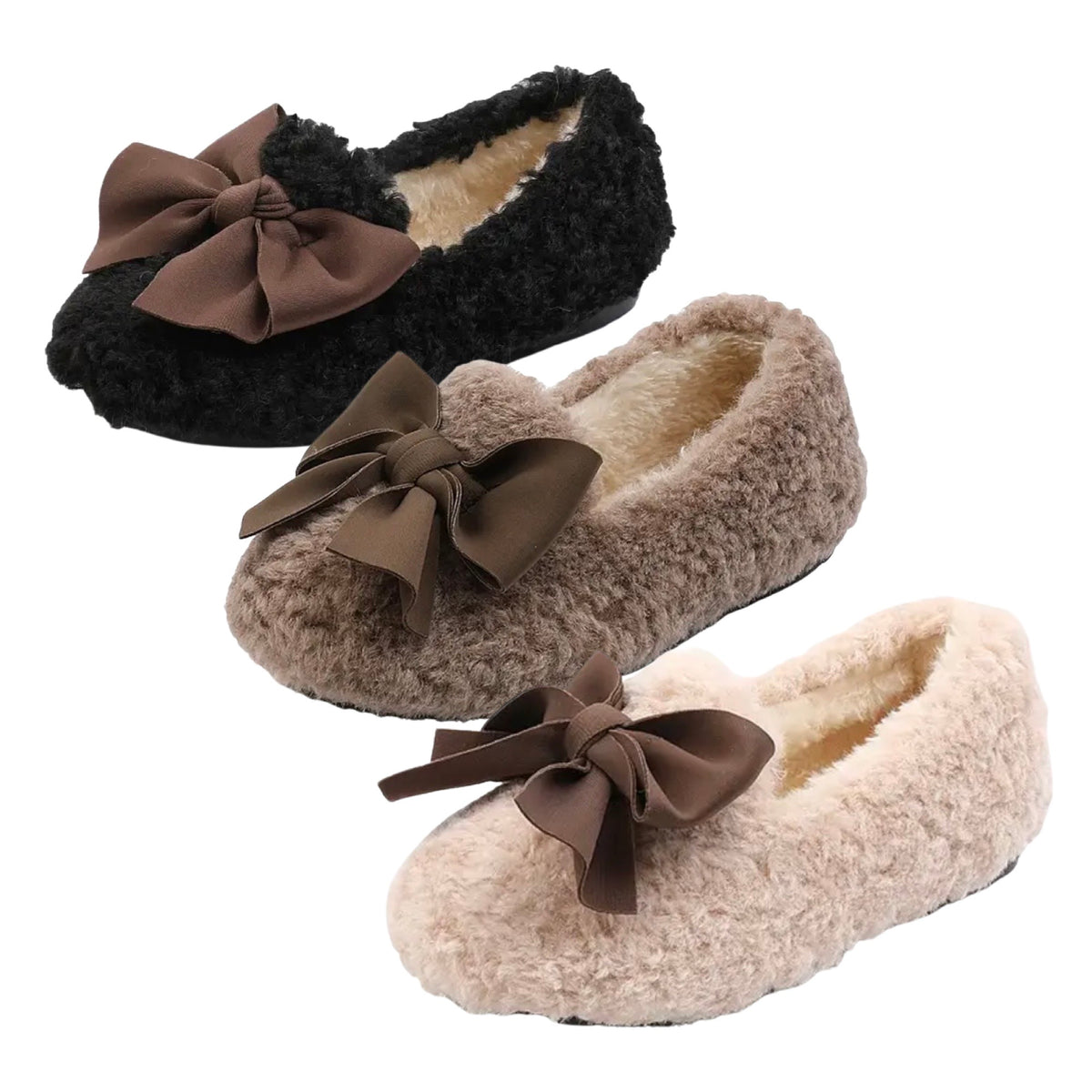 Girls Fluffy Bow Shoes.