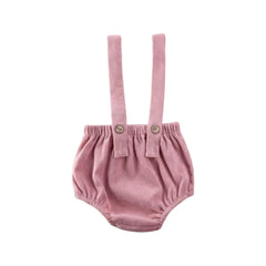 CORDUROY SUSPENDER BLOOMERS - Rose Pink.