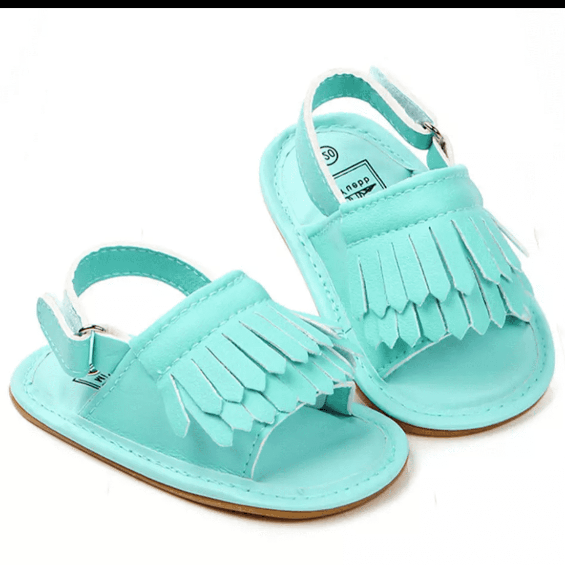 TASSEL BABY SHOES - TURQUOISE.