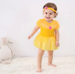 Belle - Baby Girl Costume - Beauty & The Beast , Yellow Tutu Costume Set.