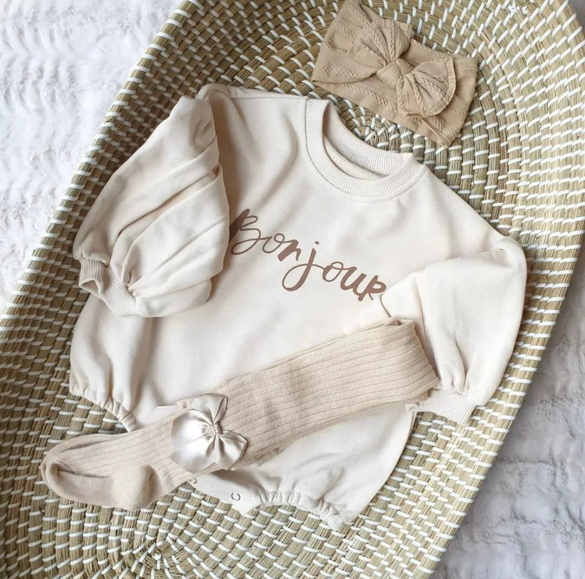 Bonjour Fleece Cotton Romper.