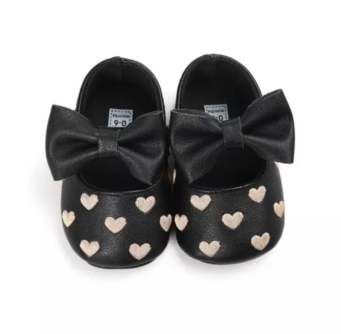 HEART BOW MOCCASINS - BLACK.