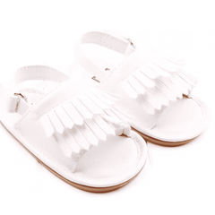 MILA - TASSEL BABY SHOES - WHITE.