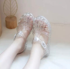 Kids Jelly Sandals - Glitter Clear.